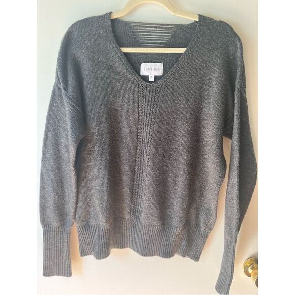 Olive + Oak Grey Angora Blend Distressed Sweater Women’s Medium - Picture 1 of 10